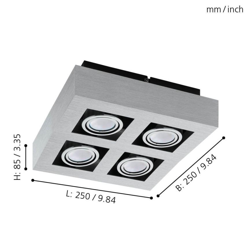 Eglo - LED Σποτ 4xGU10-LED/5W/230V