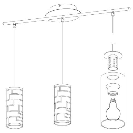 Eglo - Κρεμαστό φωτιστικό οροφής ράγα 3xE27/60W/230V