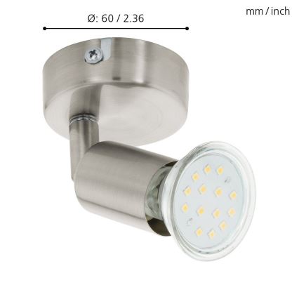 Eglo - LED Επιτοίχιο Σποτ LED 1xGU10/2,8W/230V