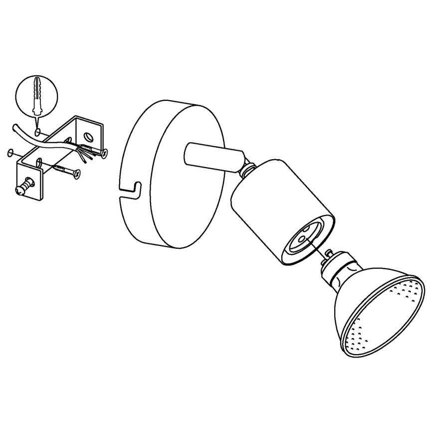Eglo - LED Επιτοίχιο Σποτ LED 1xGU10/2,8W/230V