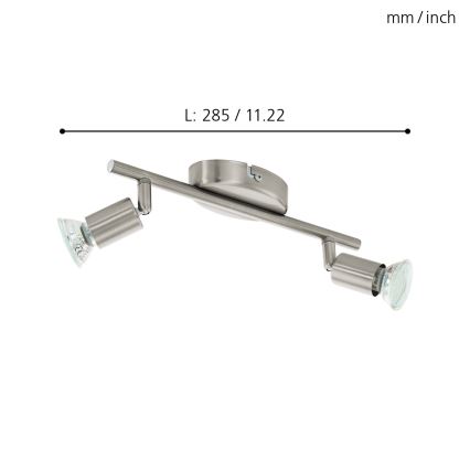 Eglo - Φωτιστικό σποτ LED 2xGU10/2,8W/230V