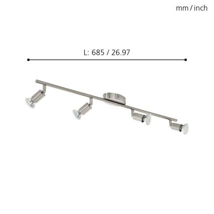 Eglo - Φωτιστικό σποτ LED 4xGU10-LED/2,8W/230V