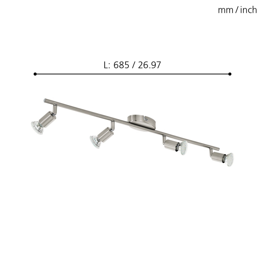 Eglo - Φωτιστικό σποτ LED 4xGU10-LED/2,8W/230V