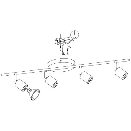 Eglo - Φωτιστικό σποτ LED 4xGU10-LED/2,8W/230V