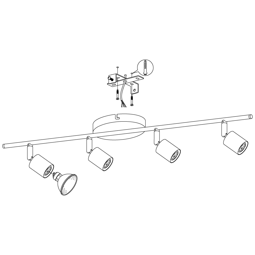 Eglo - Φωτιστικό σποτ LED 4xGU10-LED/2,8W/230V