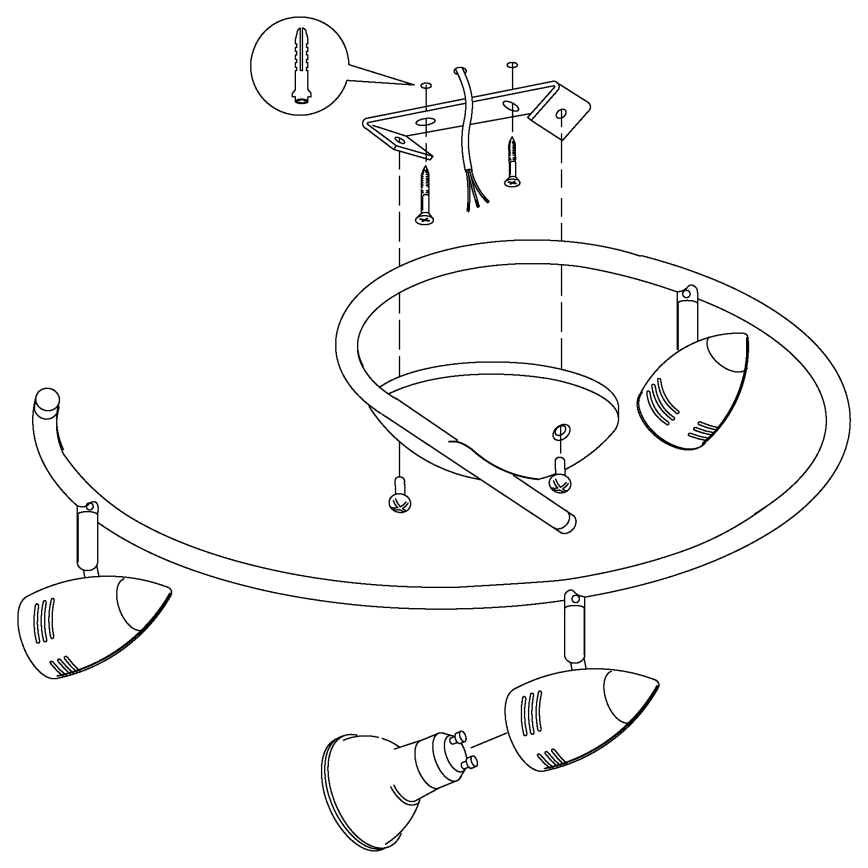 Eglo - Φως σποτ LED 3xGU10/3W/230V