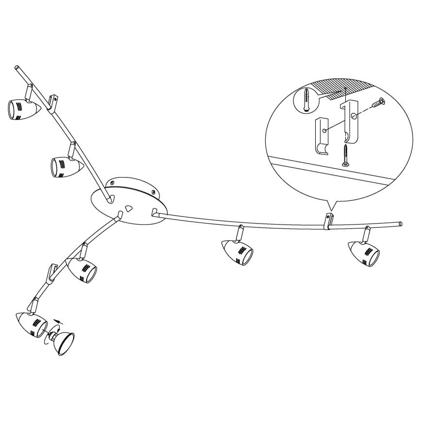 Eglo - LED Σποτ φωτιστικό 6xGU10/3W/230V