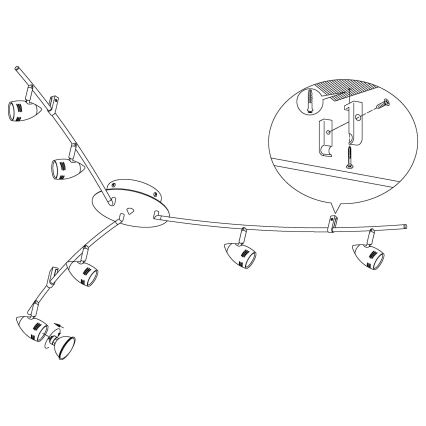 Eglo - Φως σποτ LED 6xGU10/3W/230V