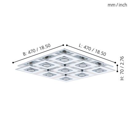 Eglo - LED οροφιαίο φωτιστικό 9xGU10/3W/230V