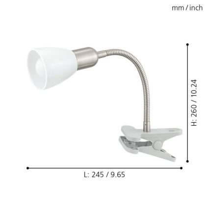 Eglo 92932 - LED φωτιστικό με κλιπ DAKAR 3 1xE14/4W/230V