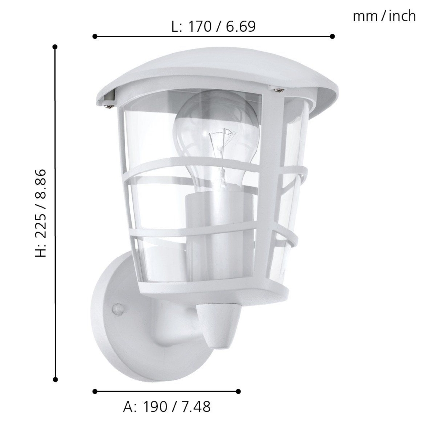 Eglo - Φως τοίχου εξωτερικού χώρου LED 1xE27/8,5W/230V IP44