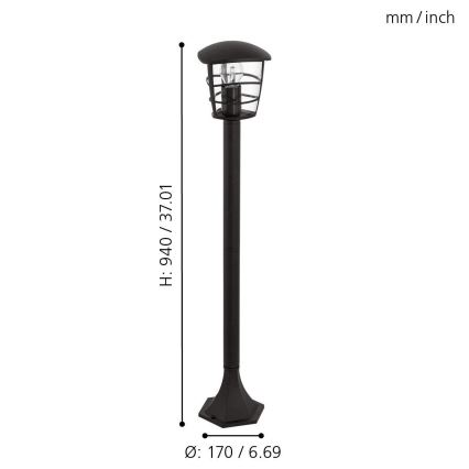 Eglo - LED φωτιστικό εξωτερικού χώρου 1xE27/8,5W/230V IP44 μαύρο