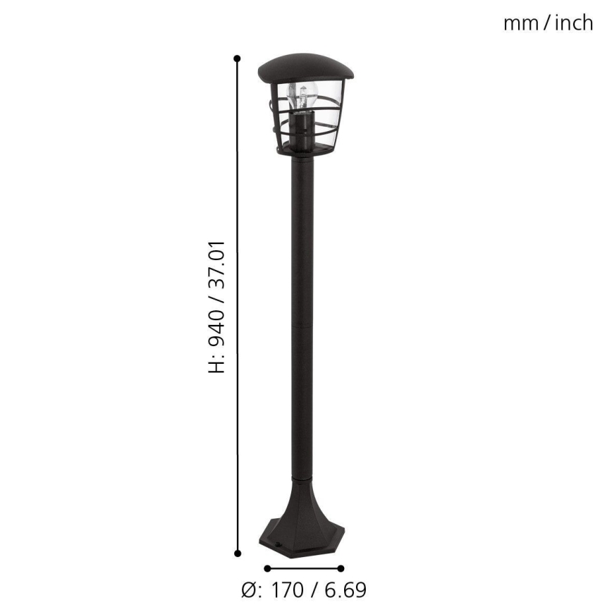 Eglo - LED φωτιστικό εξωτερικού χώρου 1xE27/8,5W/230V IP44 μαύρο