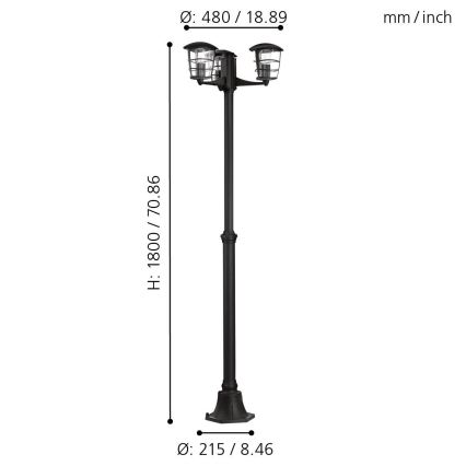 Eglo 93409 - Λάμπα εξωτερικού χώρου ALORIA 3xE27/60W/230V IP44