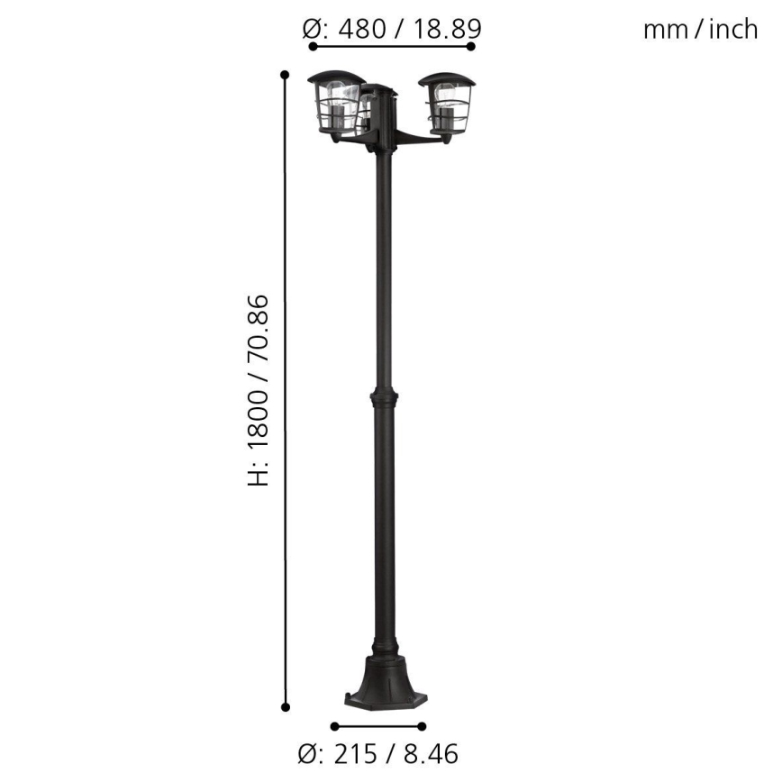 Eglo 93409 - Λάμπα εξωτερικού χώρου ALORIA 3xE27/60W/230V IP44