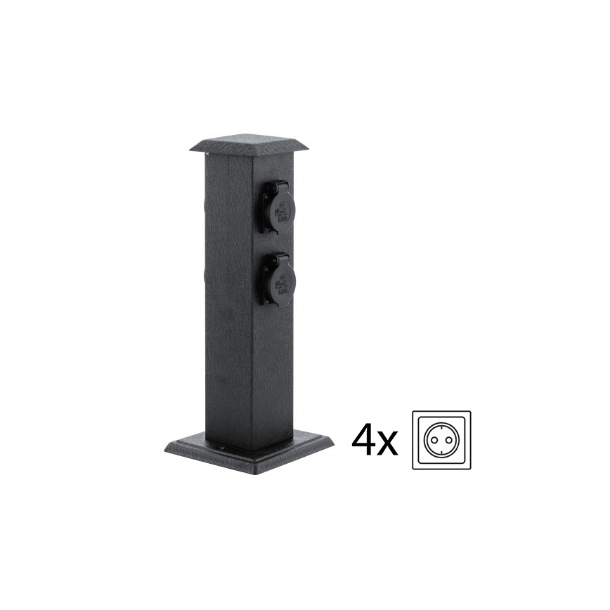 EGLO - Εξωτερικού χώρου garden Κολωνάκι με πρίζες SCHUKO IP44