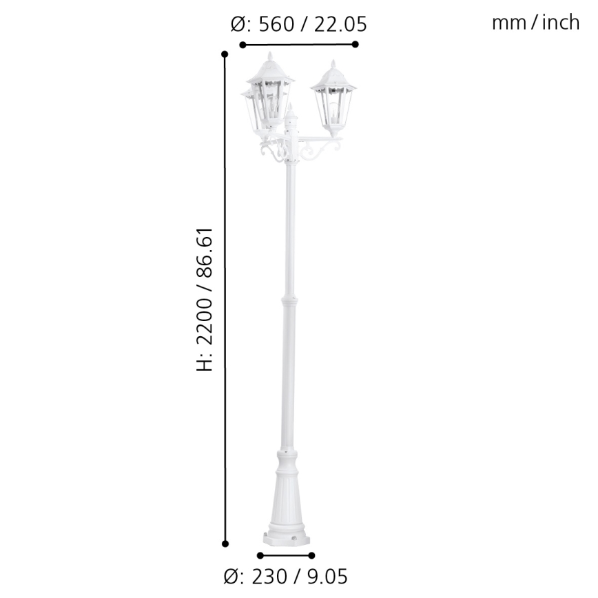 Eglo - Λάμπα εξωτερικού χώρου 3xE27/60W/230V IP44