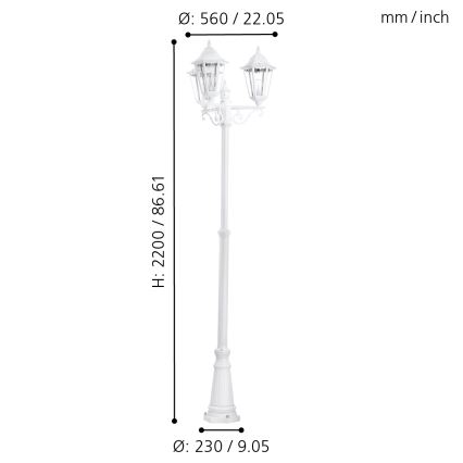 Eglo - Λάμπα εξωτερικού χώρου 3xE27/60W/230V IP44