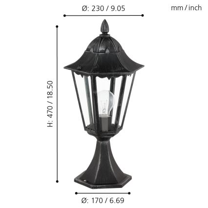 Eglo - Λάμπα εξωτερικού χώρου 1xE27/60W/230V IP44