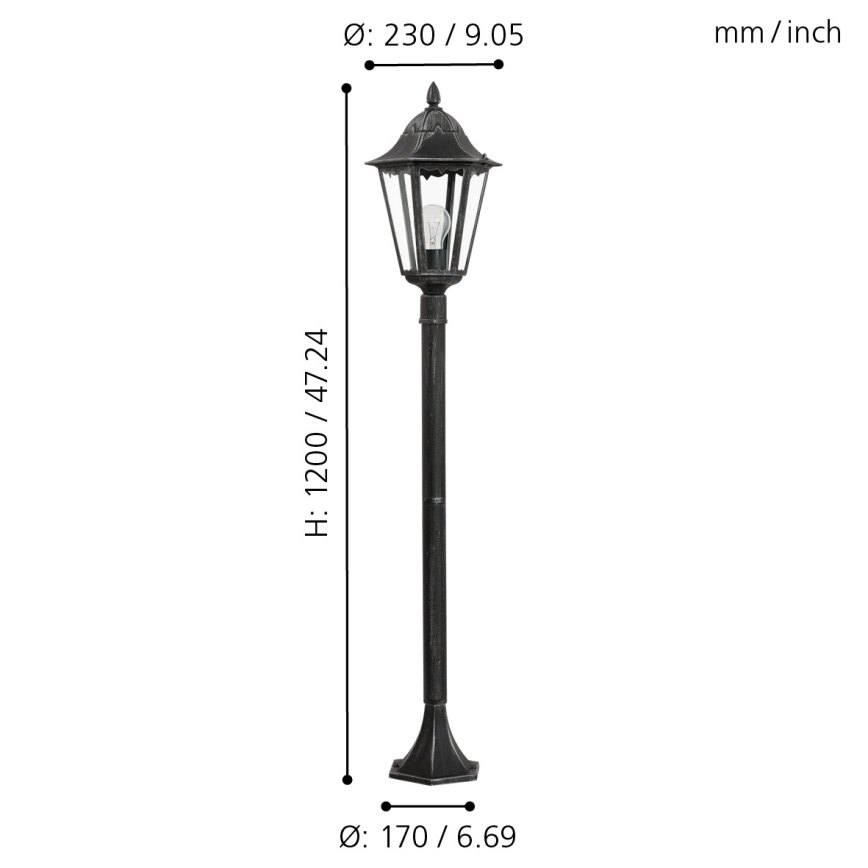 Eglo - Λάμπα εξωτερικού χώρου 1xE27/60W/230V IP44