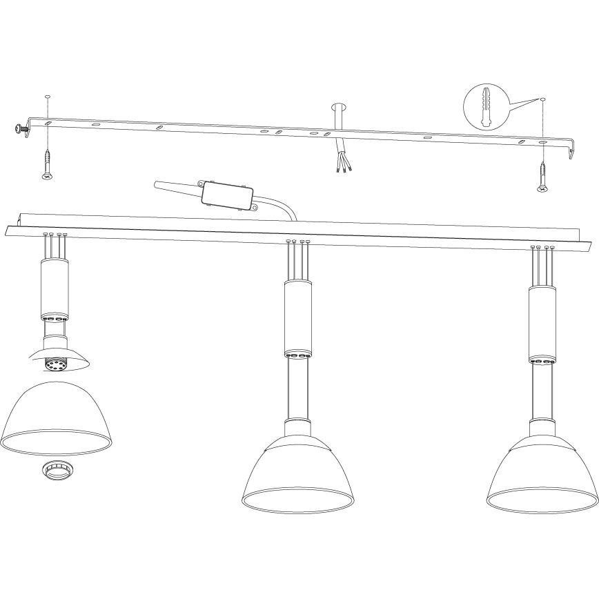 Eglo 93468 - Κρεμαστό φως LED MONTEFIO 3xLED/6W/230V