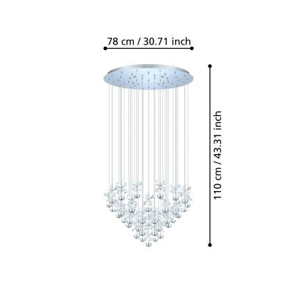 Eglo 93661 - Κρεμαστό LED φωτιστικό με καλώδιο PIANOPOLI LED/107,5W/230V