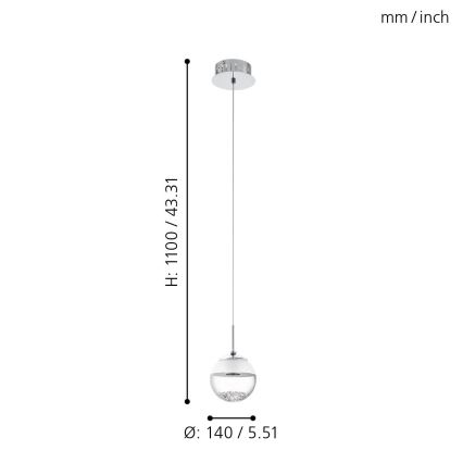 Eglo - Κρεμαστό φωτιστικό LED/5W/230V