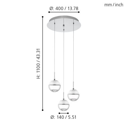 Eglo - Πολύφωτο LED 1 3xLED/5W/230V