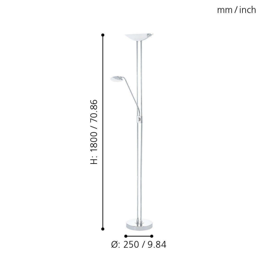 Eglo - LED Φωτιστικό δαπέδου ντιμαριζόμενο LED LED/20W + LED/2,5W