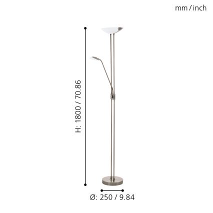 Eglo - Φωτιστικό δαπέδου LED Dimmable LED/20W + LED/2,5W μπρονζέ