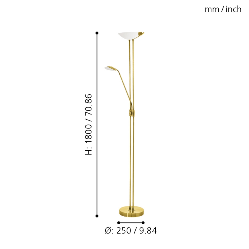 Eglo - LED Φωτιστικό δαπέδου ντιμαριζόμενο LED LED/20W + LED/2,5W