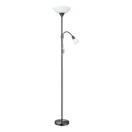 Eglo - Επιδαπέδια λάμπα UP 2 1xE27/60W/230V + 1xE14/25W/230V μαύρο χρώμιο
