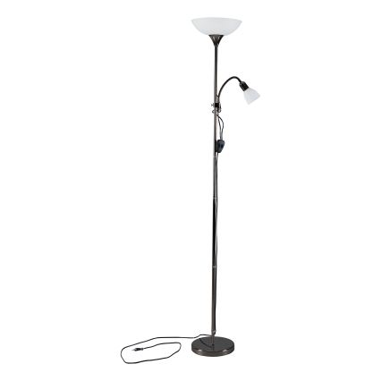 Eglo - Επιδαπέδια λάμπα UP 2 1xE27/60W/230V + 1xE14/25W/230V μαύρο χρώμιο