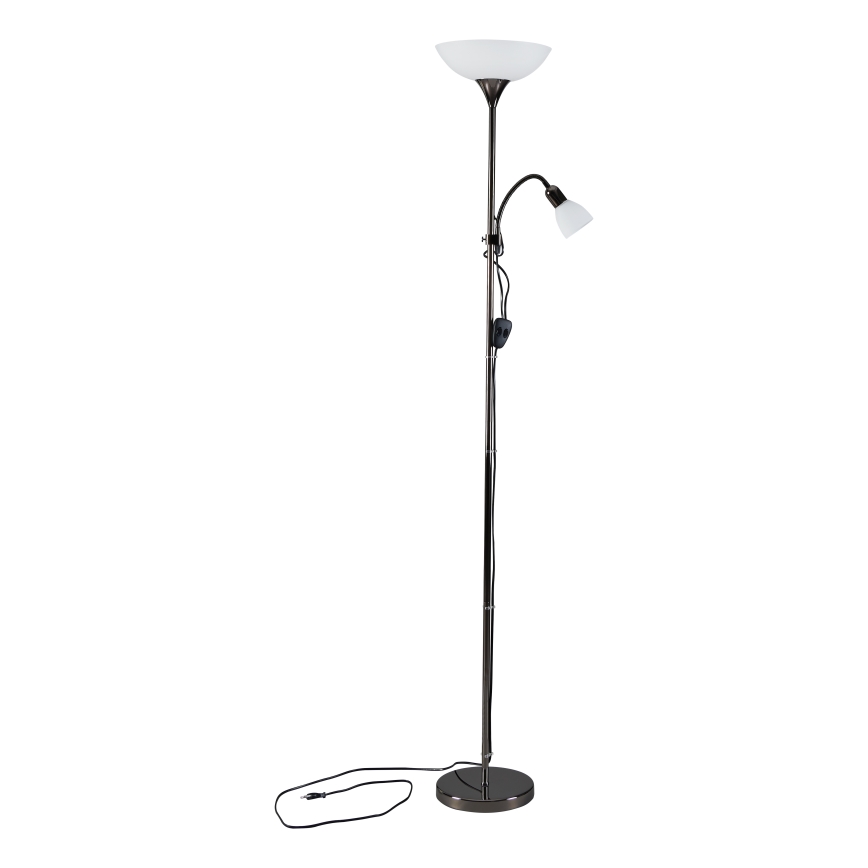 Eglo - Επιδαπέδια λάμπα UP 2 1xE27/60W/230V + 1xE14/25W/230V μαύρο χρώμιο