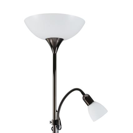 Eglo - Επιδαπέδια λάμπα UP 2 1xE27/60W/230V + 1xE14/25W/230V μαύρο χρώμιο