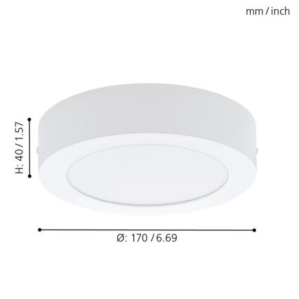 Eglo 94072 - Φως οροφής LED FUEVA 1 LED/10,89W/230V