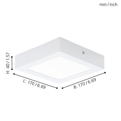 Eglo 94073 - Φωτιστικό οροφής LED FUEVA 1 LED/10,95W/230V 17x17 cm