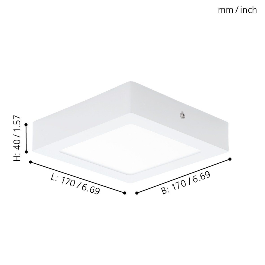 Eglo 94073 - Φωτιστικό οροφής LED FUEVA 1 LED/10,95W/230V 17x17 cm