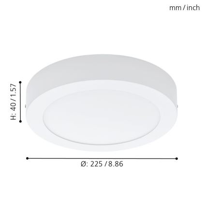 Eglo 94075 - Φωτιστικό οροφής LED FUEVA 1 LED/16,47W/230V pr. 22,5 cm