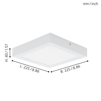 Eglo 94077 - Φωτιστικό οροφής LED FUEVA 1 LED/16,47W/230V 22,5x22,5 cm