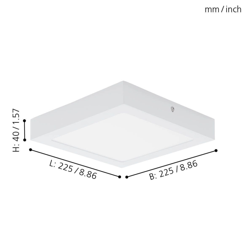 Eglo 94077 - Φωτιστικό οροφής LED FUEVA 1 LED/16,47W/230V 22,5x22,5 cm