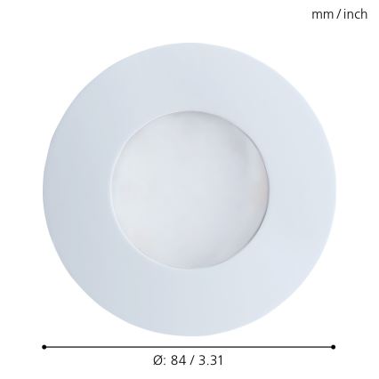 Eglo - LED χωνευτό φως οροφής μπάνιου 1xGU10/5W/230V IP65