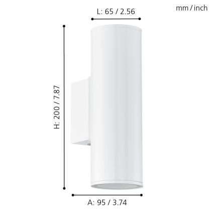 Eglo - Φως LED εξωτερικού χώρου 2xGU10/3W/230V IP44