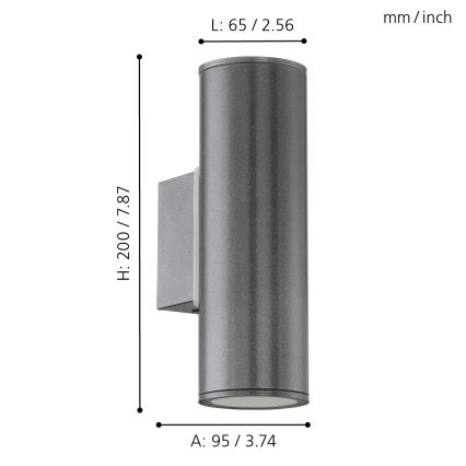 Eglo - Φως LED εξωτερικού χώρου 2xGU10/3W/230V IP44