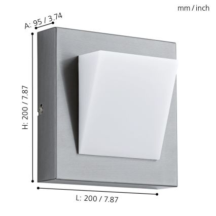 Eglo 94114 - Εξωτερικό φωτιστικό LED GALARY 1 LED/3,7W/230V IP44