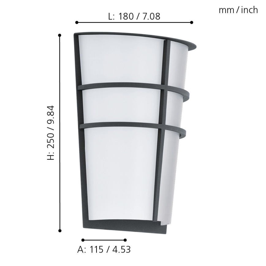 Eglo 94138 - LED επιτοίχιο φωτιστικό εξωτερικού χώρου BREGANZO 2xLED/2,5W/230V IP44