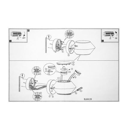 Eglo 94139 - Φως LED εξωτερικού χώρου NOCELLA 2xLED/2,5W/230V IP44