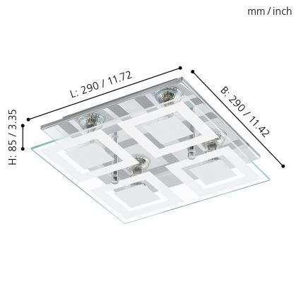 Eglo - Φως οροφής LED 4xGU10-LED/3W/230V