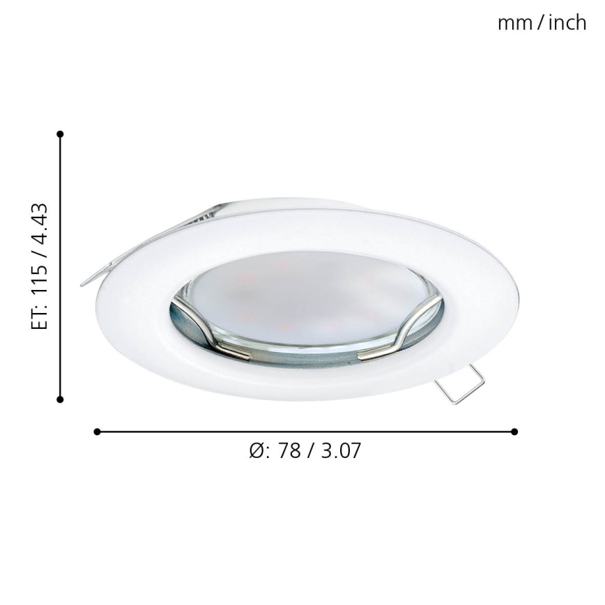 Eglo - Σετ 3x LED εντοιχισμένο φωτιστικό οροφής PENETO 1xGU10-LED/3W/230V