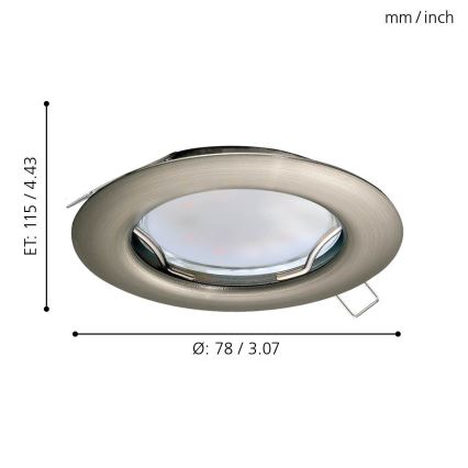 Eglo - Σετ 3x LED εντοιχισμένων φωτιστικών PENETO 1xGU10-LED/3W/230V